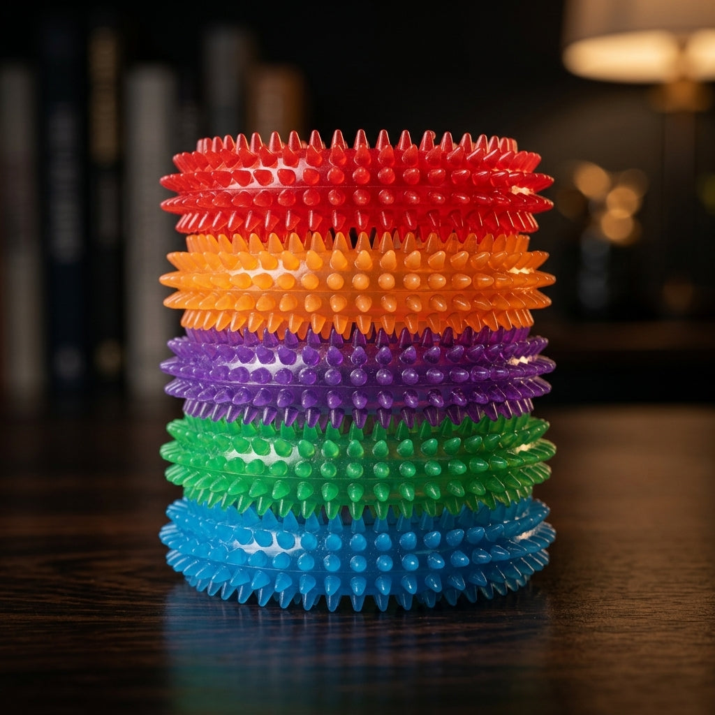 Dog Chew Toy Durable Squeaky Thorn Ring Interactive Sound Training Natural TPR Rubber Teeth Cleaning Grinding Non Toxic Puppy
