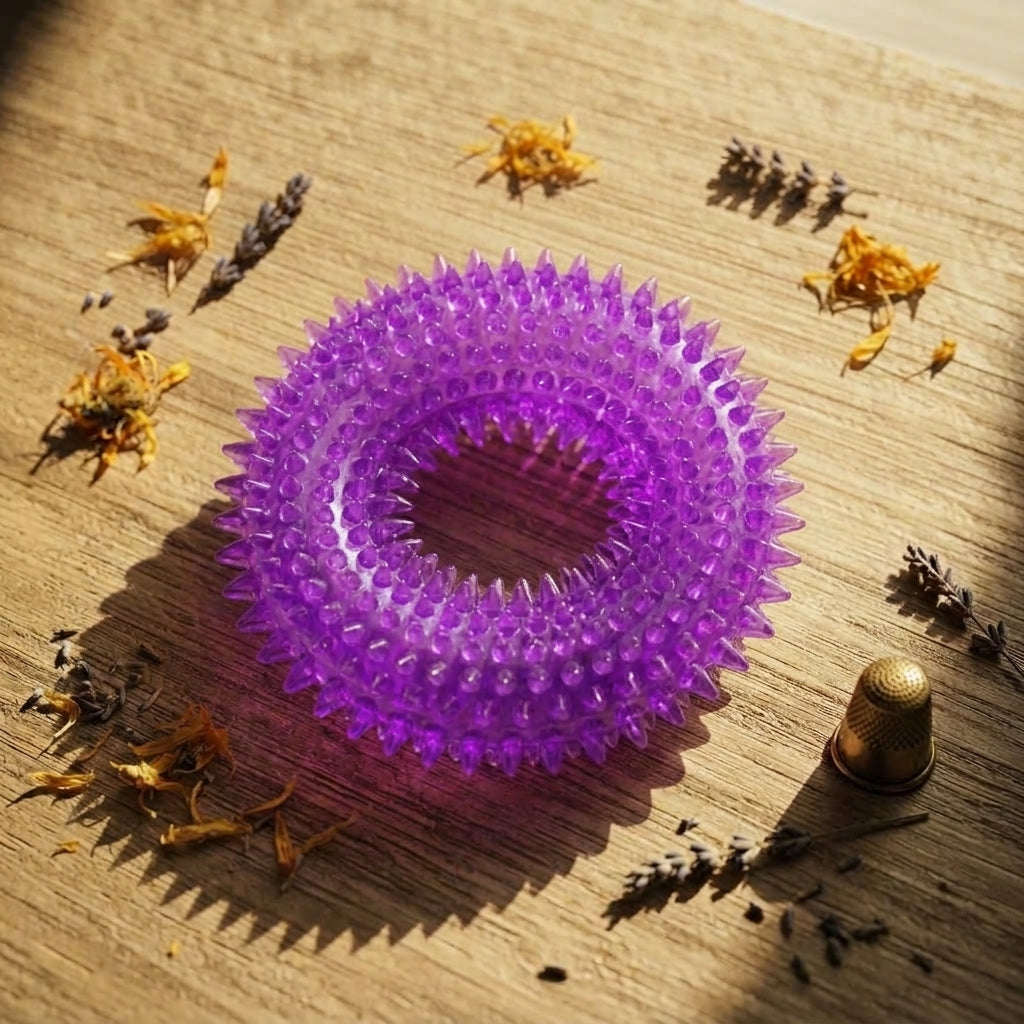 Dog Chew Toy Durable Squeaky Thorn Ring Interactive Sound Training Natural TPR Rubber Teeth Cleaning Grinding Non Toxic Puppy