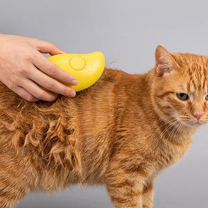 Electric Steam Pet Brush 3-in-1 Grooming, Massage & Deshedding Tool, USB Micro Rechargeable Steamy Detangling Hair Remover for Cats & Dogs