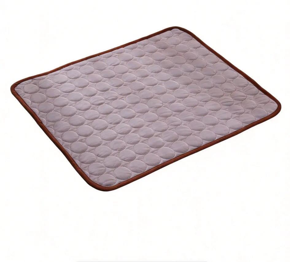 Summer Pet Cooling Mat Ice Silk Breathable Non-Slip Washable Cooling Pad for Dogs Cats Blue Pet Bed Mat