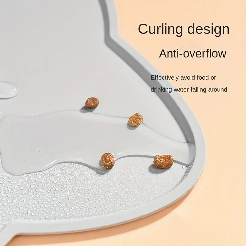 Silicone Pet Feeding Mat Waterproof Anti Slip Dog Cat Bowl Mat Leak Proof Easy Clean Pet Placemat Supplies Cat Bowl Mat Feeding