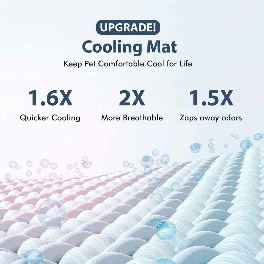 Summer Pet Cooling Mat Ice Silk Breathable Non-Slip Washable Cooling Pad for Dogs Cats Blue Pet Bed Mat