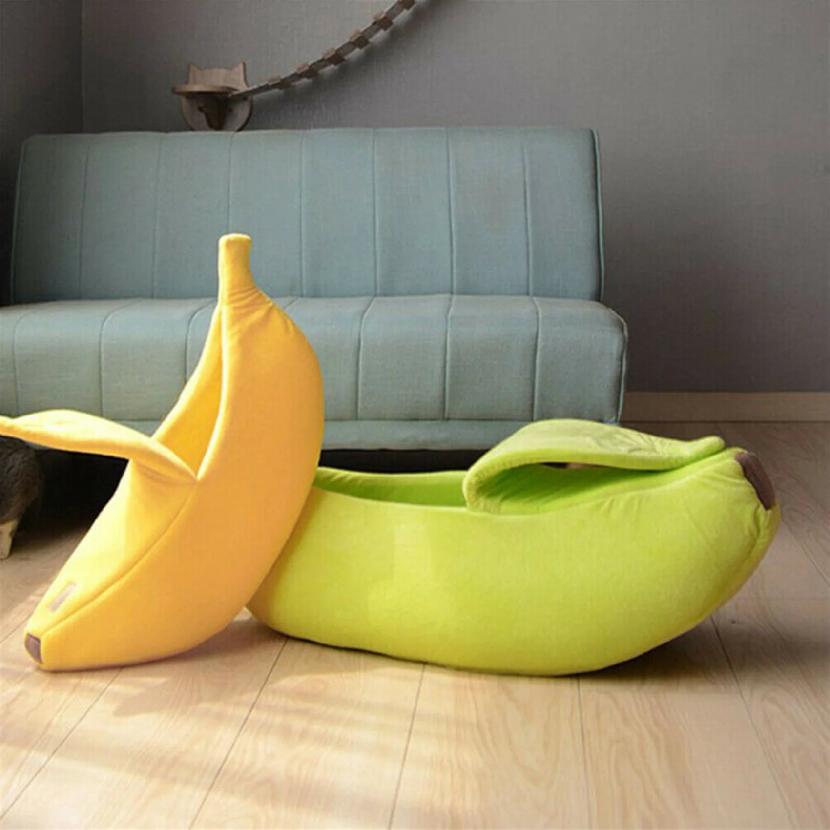 Banana Shaped Deep Sleep Pet Nest Warm Winter Cat Bed Indoor Soft Small Dog Cat Sleeping House Furniture