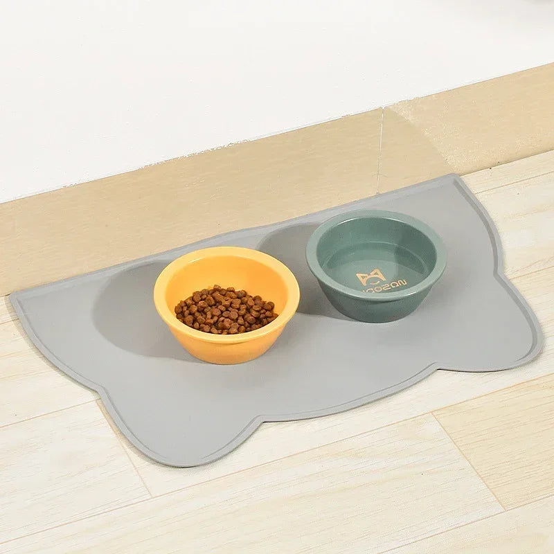 Silicone Pet Feeding Mat Waterproof Anti Slip Dog Cat Bowl Mat Leak Proof Easy Clean Pet Placemat Supplies Cat Bowl Mat Feeding
