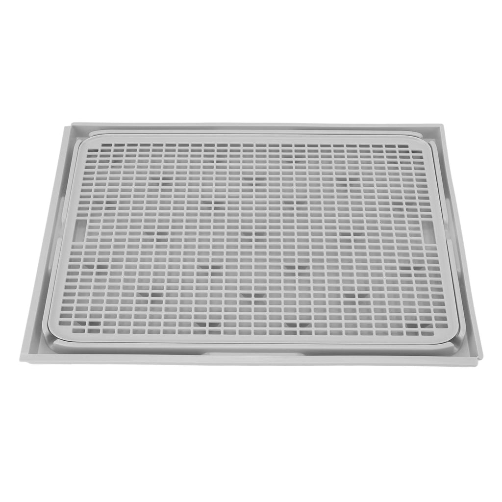 Cat Litter Box Mat 41x28x2cm Spacious Plastic Double Layer Washable Cat Litter Catcher Mat with Anti Slip Bottom Pet Supplies