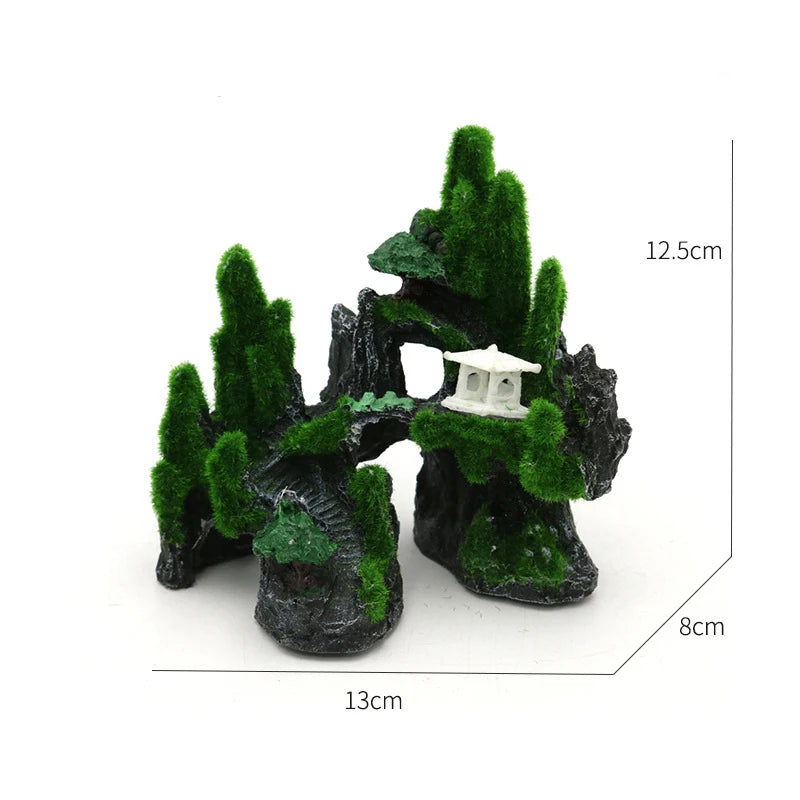 Mossy Rockery Aquarium Landscape Decoration