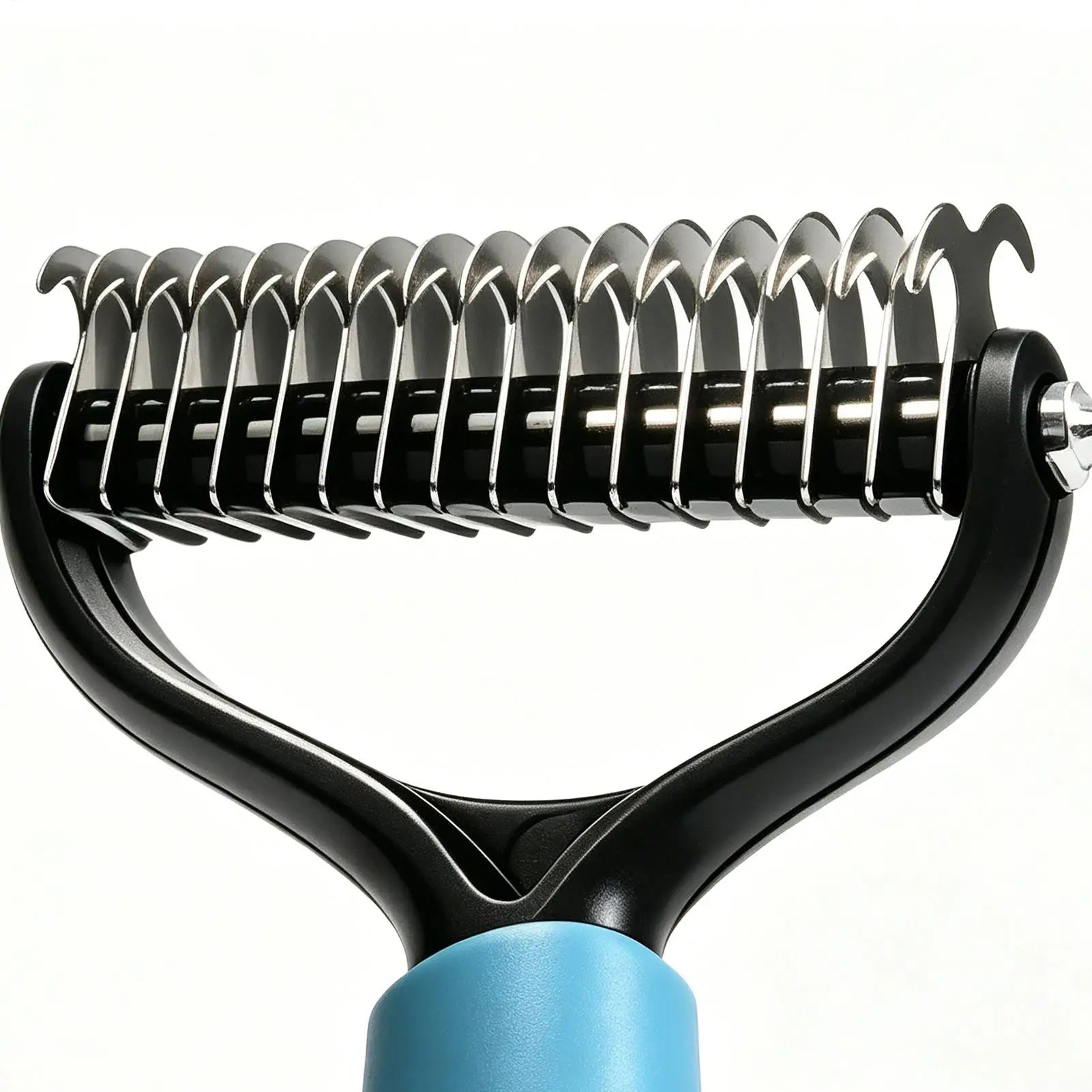Double Sided Pet Deshedding Brush Dog Undercoat Rake For Shedding & Dematting Dog Dematting Grooming Tool For Pet Grooming Tool
