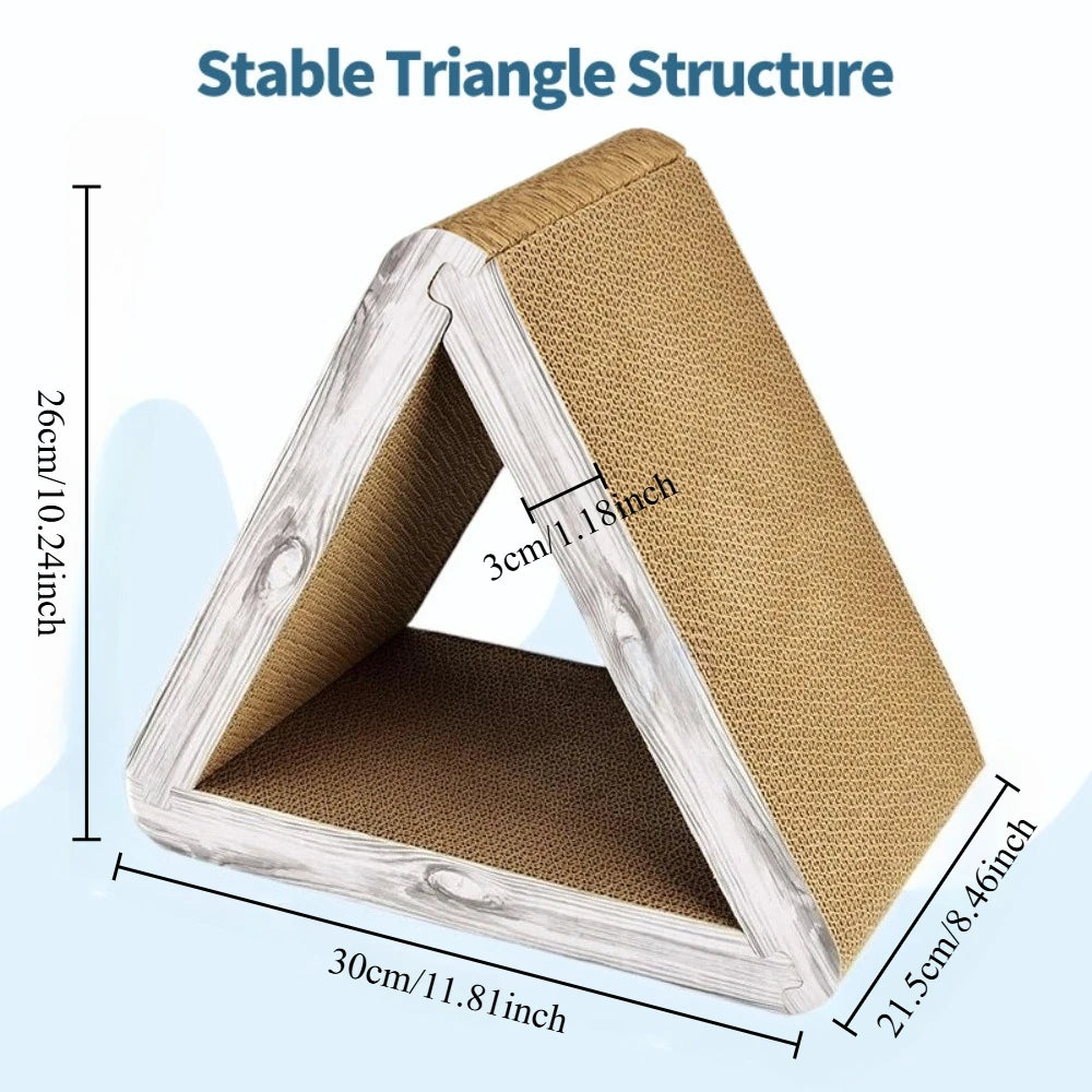New Vertical Cats Tower Scratcher Triangular Foldable Scratching Post Multipurpose 3-in-1 Cats Pet Product Cat Pad  6-Sided Use
