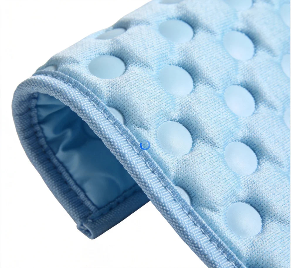 Summer Pet Cooling Mat Ice Silk Breathable Non-Slip Washable Cooling Pad for Dogs Cats Blue Pet Bed Mat