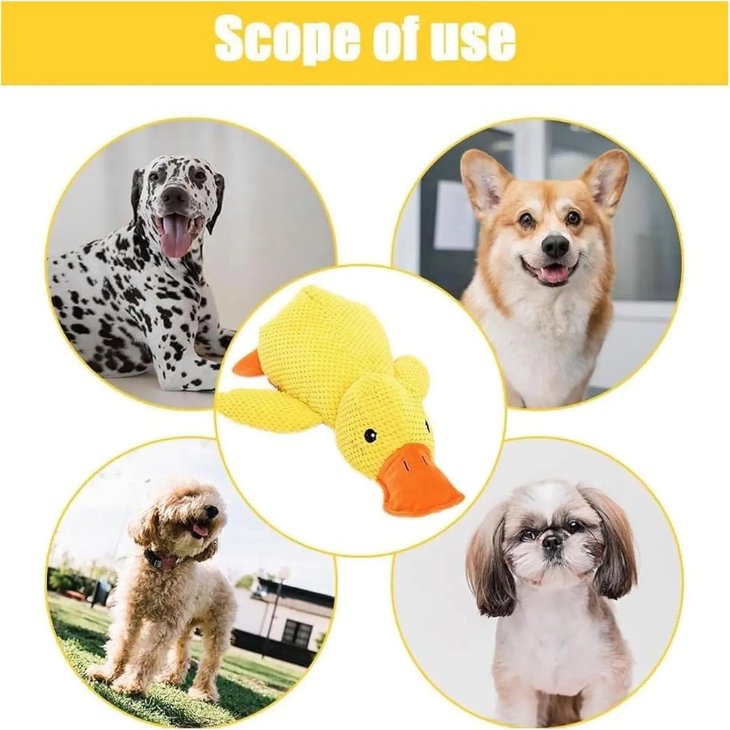 Duck Dog Toy Plush Chew Resistant Durable Dog Toy With Quacking Sound Teeth Grinding Relief Soft Companion Comfort Teething