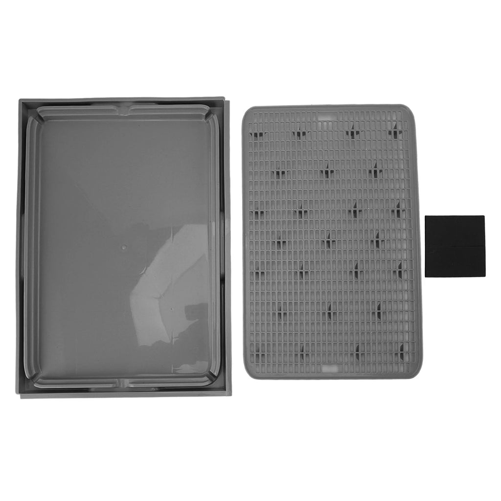 Cat Litter Box Mat 41x28x2cm Spacious Plastic Double Layer Washable Cat Litter Catcher Mat with Anti Slip Bottom Pet Supplies