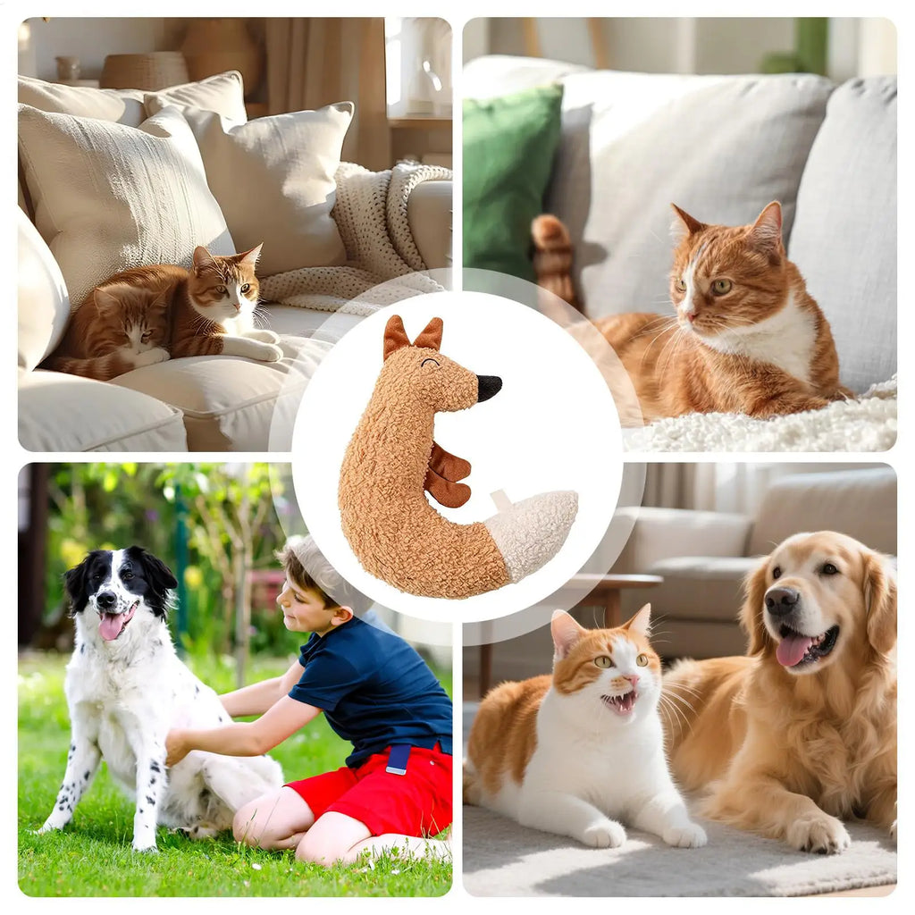Cat Dog Chew Toys for Aggressive Chewers Cats Dogs Chew Squeak Toy Cats Dogs Interactive Plaything Plush Doll Pet Supplies