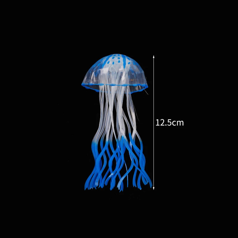 Aquarium Decoration Glowing Silicone Fake Jellyfish Artificial Ornaments Fish Tank Landscaping Decoration Aquarium Accessories