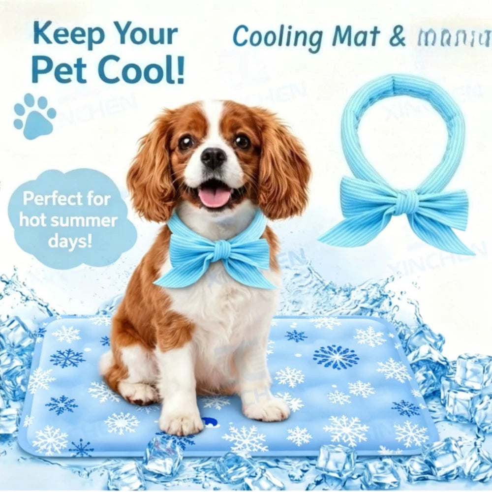 Pet Cooling Mat, Polymer Soft Ice Gel Cool Pad, Waterproof Wear Resistant, Summer Heat Relief Cooling Cushion for Dogs & Cats