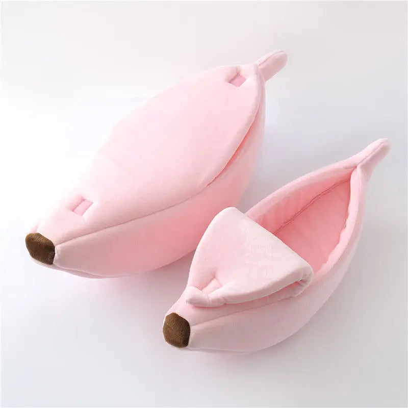 Winter Banana Cat Bed House Funny Cute Cozy Cat Mat Beds Warm Durable Portable Pet Basket Kennel Dog Cushion Cat Supplies winter