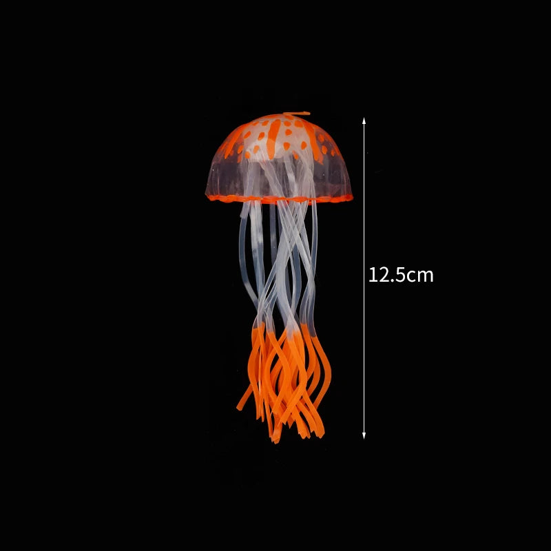 Aquarium Decoration Glowing Silicone Fake Jellyfish Artificial Ornaments Fish Tank Landscaping Decoration Aquarium Accessories