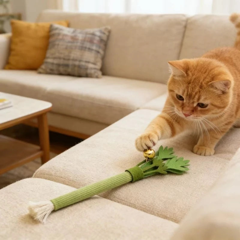 Cat Chew Toys Catnip Cat Teeth Cleaning Toy Interactive Self Playing Catnip Molar Stick Toys Bite Squeaky Cat Toy