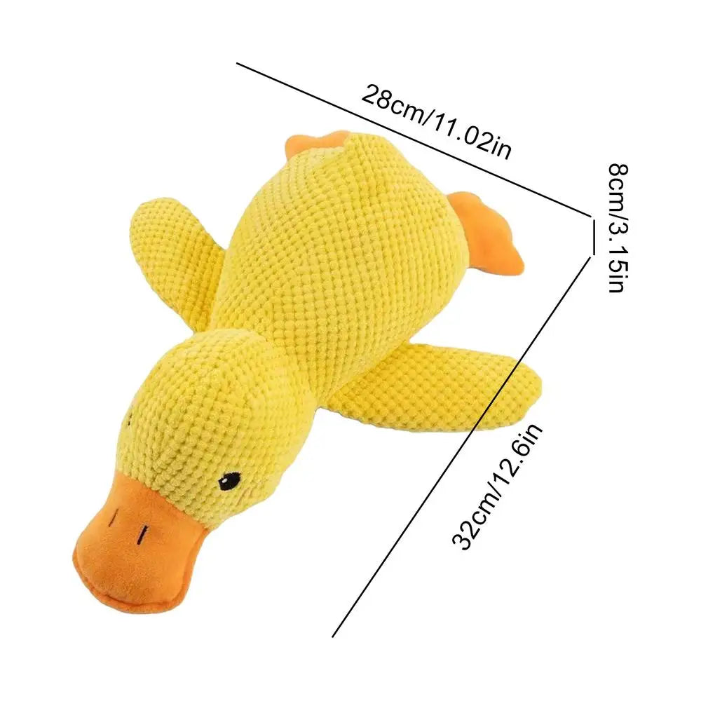 Duck Dog Toy Plush Chew Resistant Durable Dog Toy With Quacking Sound Teeth Grinding Relief Soft Companion Comfort Teething
