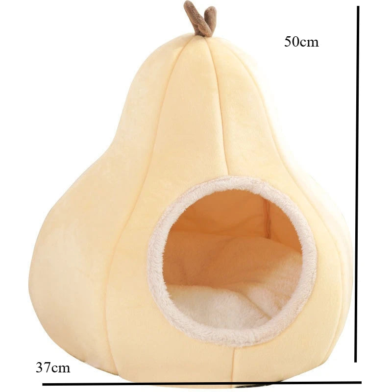 Pear Shaped Cat Bed Warm Pet House Cozy Dog Bed Semi Enclosed All Season Pet Sleeping Nest Winter Warmth Cat House Cat Beds