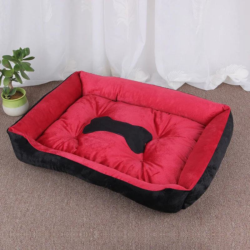 Soft Square Large Dog Sofa Elastic Dog House Cushion Winter Warm Medium Dog Bed Washable Cat Kennel House Accessories