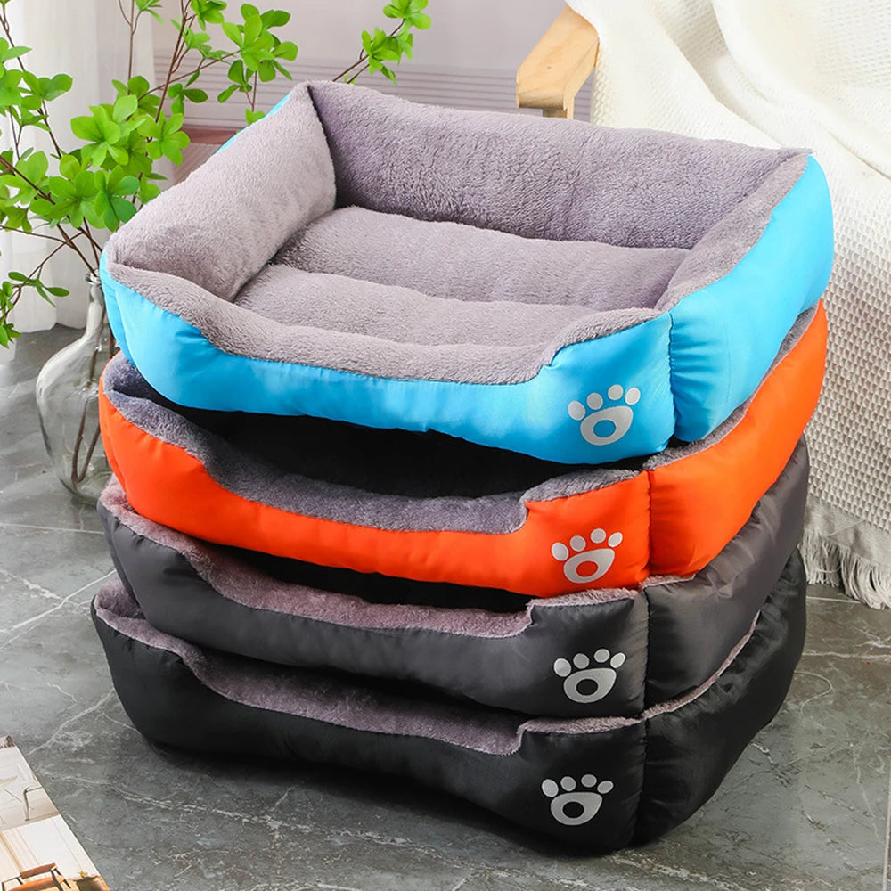 Soft Square Large Dog Sofa Elastic Dog House Cushion Winter Warm Medium Dog Bed Washable Cat Kennel House Accessories