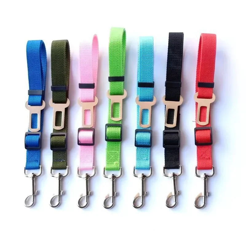 Adjustable Pet Dog Car Seat Belt Leash Heavy Duty Durable Nylon Pet Safety Harness Universal for Vehicle  Heavy Duty Sturdy