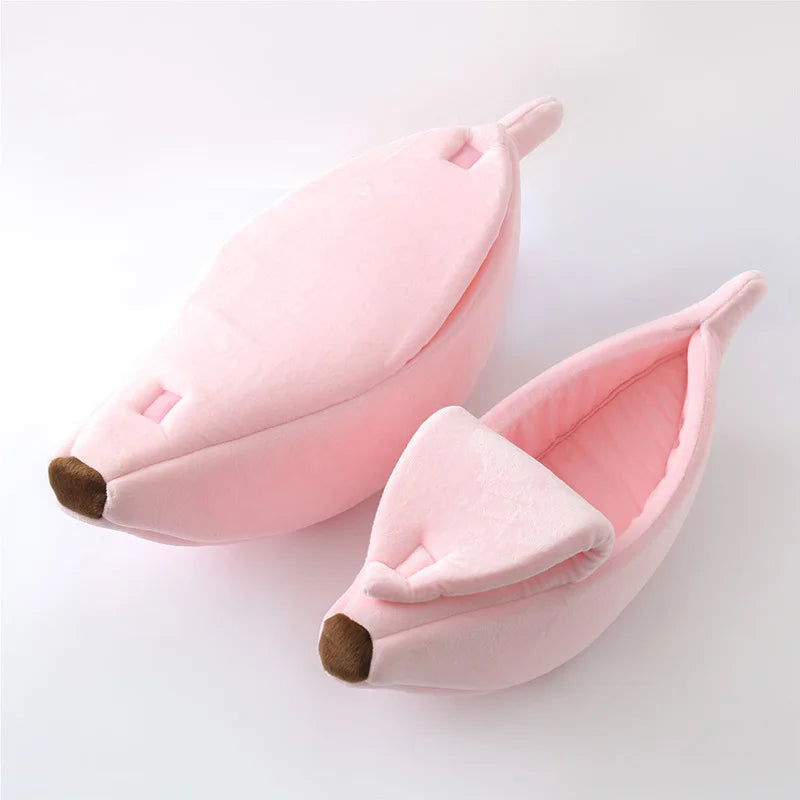 Banana Shaped Deep Sleep Pet Nest Warm Winter Cat Bed Indoor Soft Small Dog Cat Sleeping House Furniture