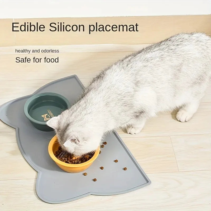 Silicone Pet Feeding Mat Waterproof Anti Slip Dog Cat Bowl Mat Leak Proof Easy Clean Pet Placemat Supplies Cat Bowl Mat Feeding