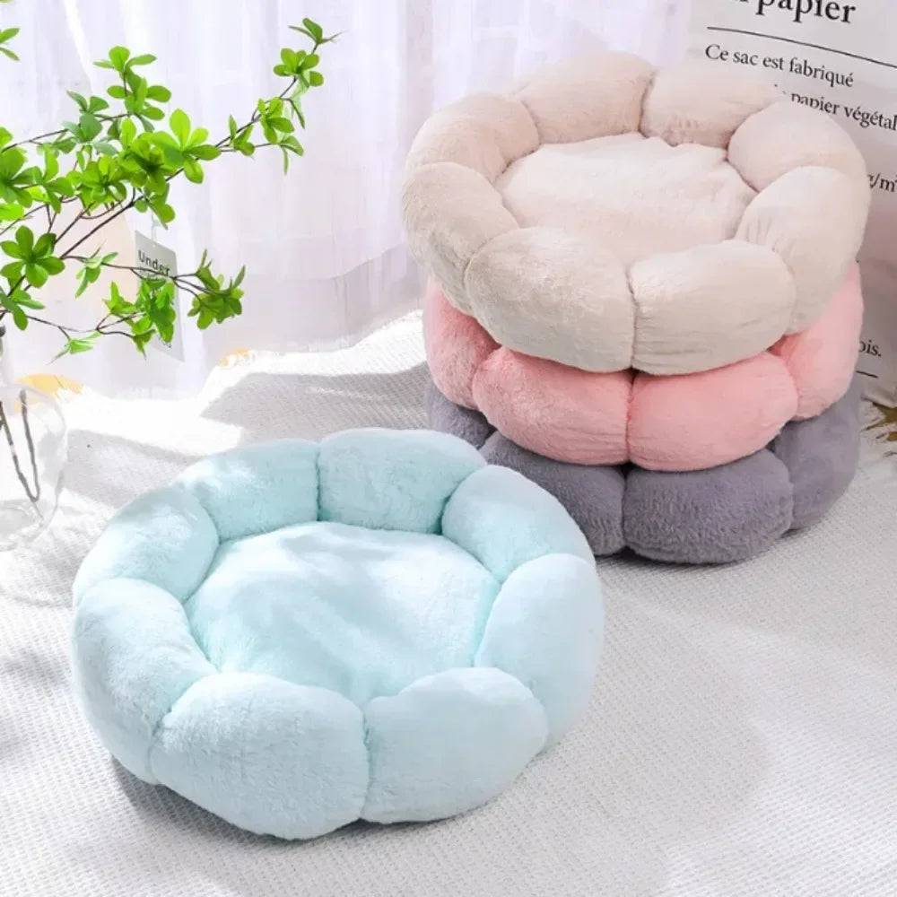 Washable Plush Flower Shaped Pet Bed Orthopedic Cuddle Cushion Mat for Puppy Kitten Dog Cat Pet Supplies