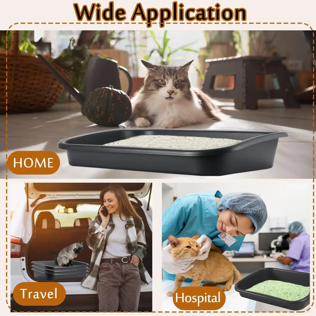 Premium Litter Box, Oversized Pet Litter Box, Low Entry Open Litter Box, Suitable for Weak, Elderly Kittens, Easy to Clean