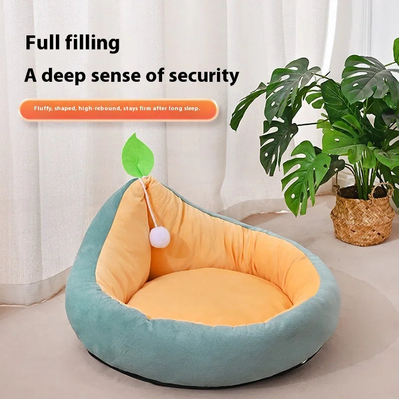 Avocado Vine Mat Cotton Fleece Double-sided Pad Pet Cat Bed, Suitable for Spring and Summer, Dog Bed, Cute Cat Bed