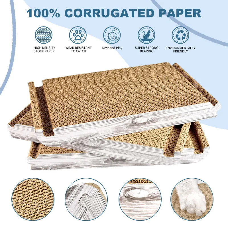 New Vertical Cats Tower Scratcher Triangular Foldable Scratching Post Multipurpose 3-in-1 Cats Pet Product Cat Pad  6-Sided Use
