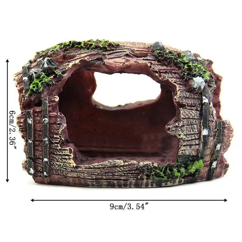 Aquarium Decorations for Fish for Tank Resin Broken Barrel Hideout Cave for Shri Tank Aquarium Decoration Background