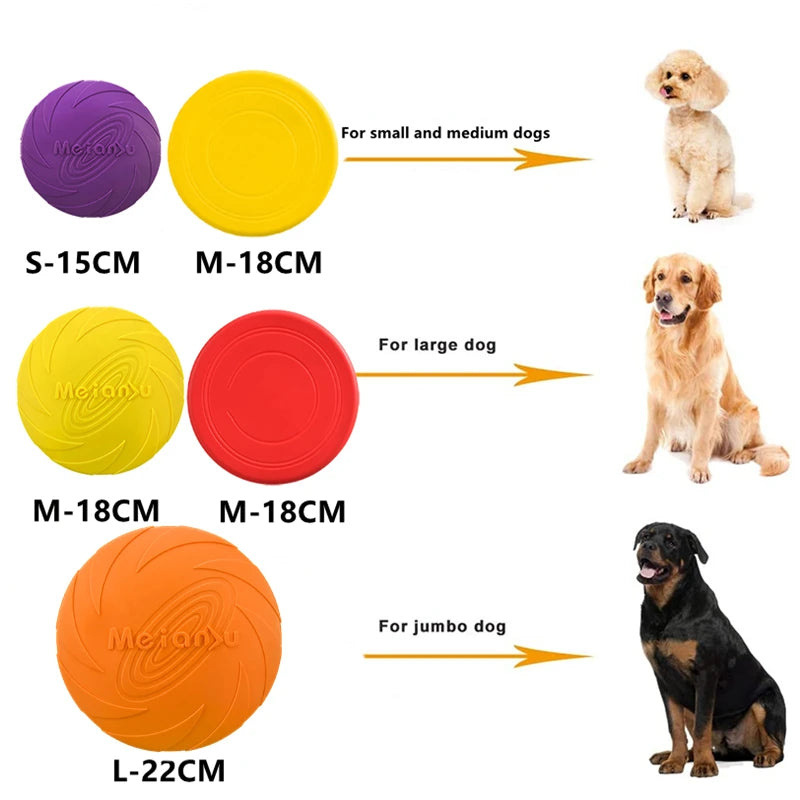Dog Flying Disc Toy Rubber Pet  Bite Resistant Floating Water Toy for Training Throwing Interactive Play for Medium Large Dogs