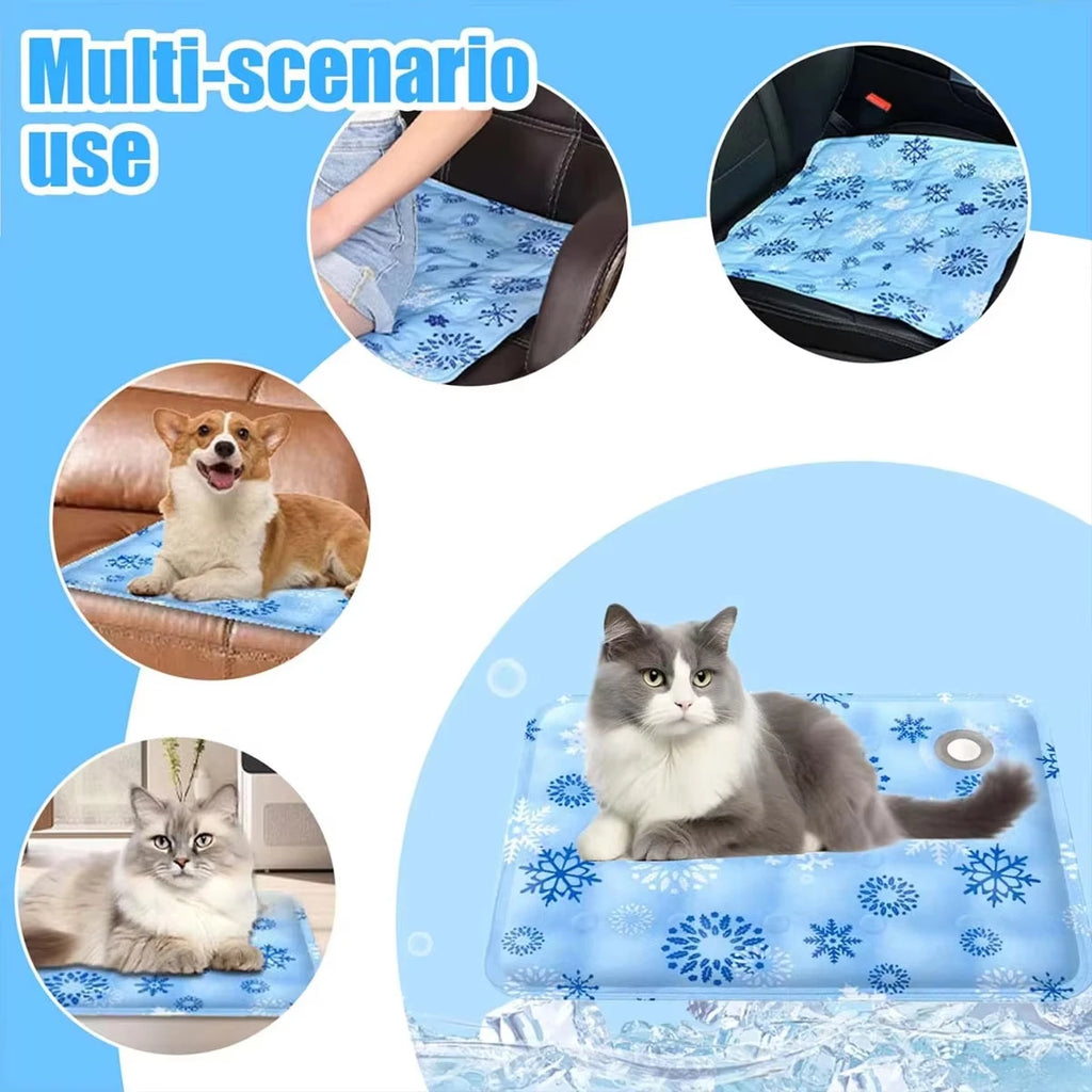 Pet Cooling Mat, Polymer Soft Ice Gel Cool Pad, Waterproof Wear Resistant, Summer Heat Relief Cooling Cushion for Dogs & Cats