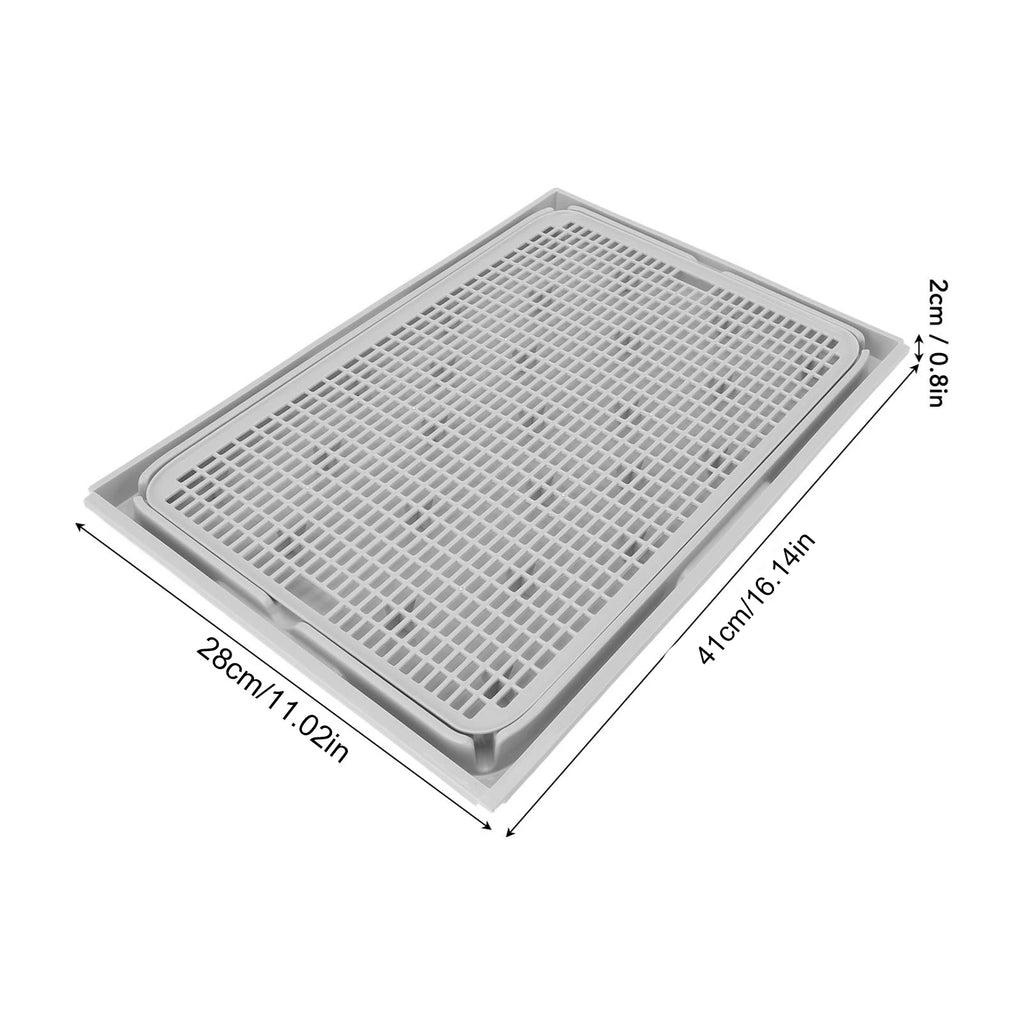 Cat Litter Box Mat 41x28x2cm Spacious Plastic Double Layer Washable Cat Litter Catcher Mat with Anti Slip Bottom Pet Supplies