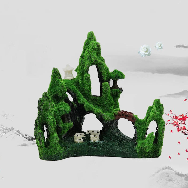 Mossy Rockery Aquarium Landscape Decoration
