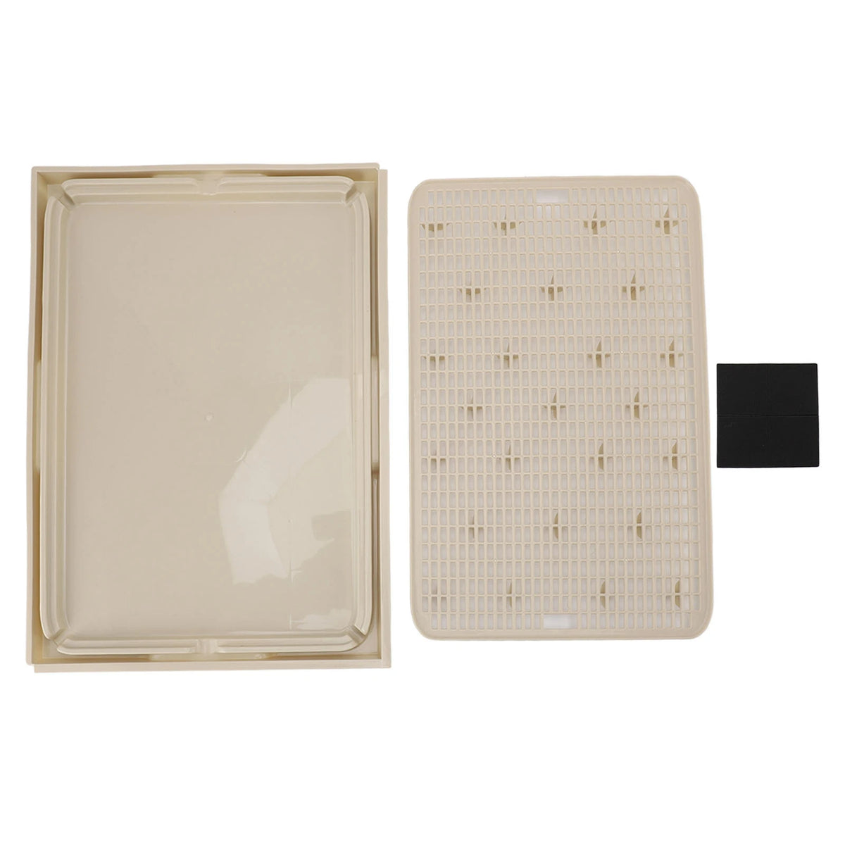 Cat Litter Box Mat 41x28x2cm Spacious Plastic Double Layer Washable Cat Litter Catcher Mat with Anti Slip Bottom Pet Supplies
