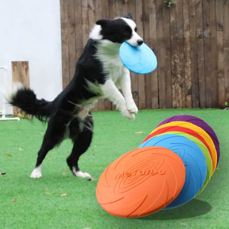 Dog Flying Disc Toy Rubber Pet  Bite Resistant Floating Water Toy for Training Throwing Interactive Play for Medium Large Dogs