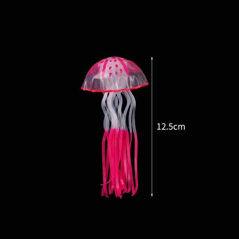 Aquarium Decoration Glowing Silicone Fake Jellyfish Artificial Ornaments Fish Tank Landscaping Decoration Aquarium Accessories