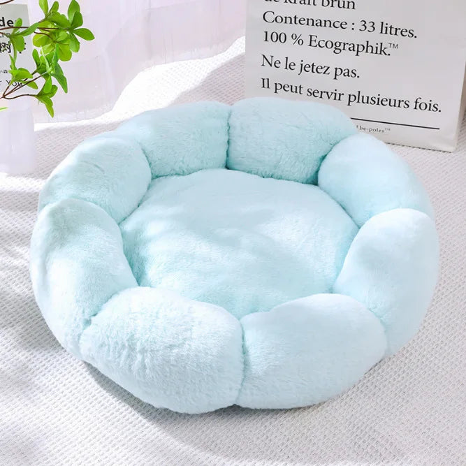 Washable Plush Flower Shaped Pet Bed Orthopedic Cuddle Cushion Mat for Puppy Kitten Dog Cat Pet Supplies