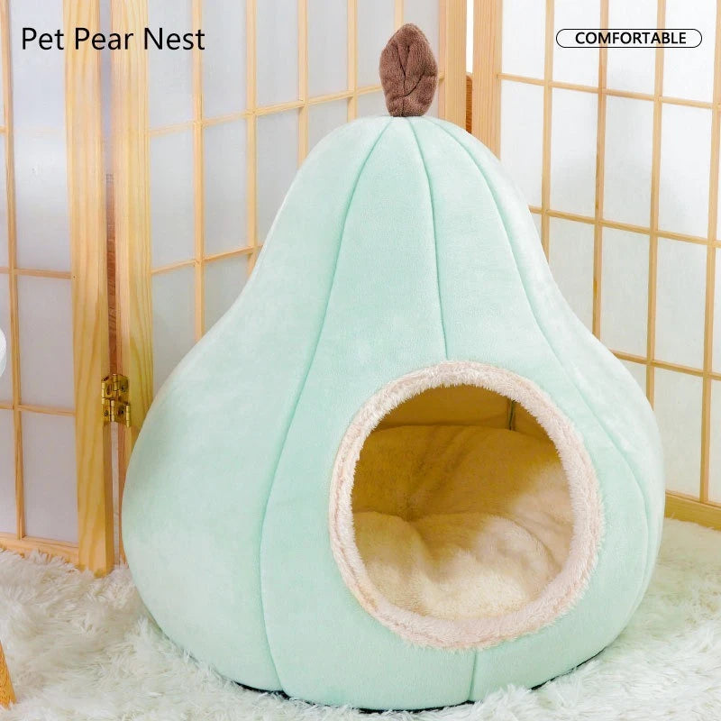 Pear Shaped Cat Bed Warm Pet House Cozy Dog Bed Semi Enclosed All Season Pet Sleeping Nest Winter Warmth Cat House Cat Beds
