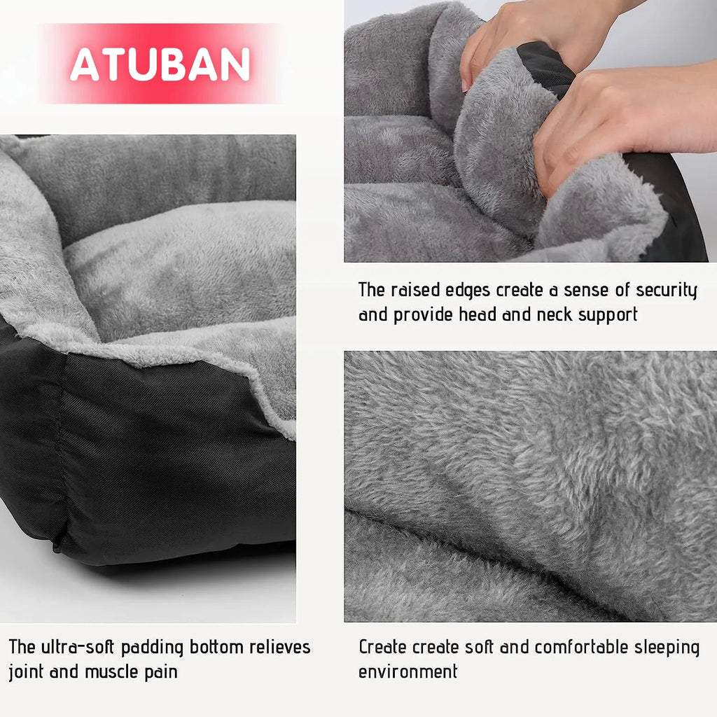 Soft Square Large Dog Sofa Elastic Dog House Cushion Winter Warm Medium Dog Bed Washable Cat Kennel House Accessories