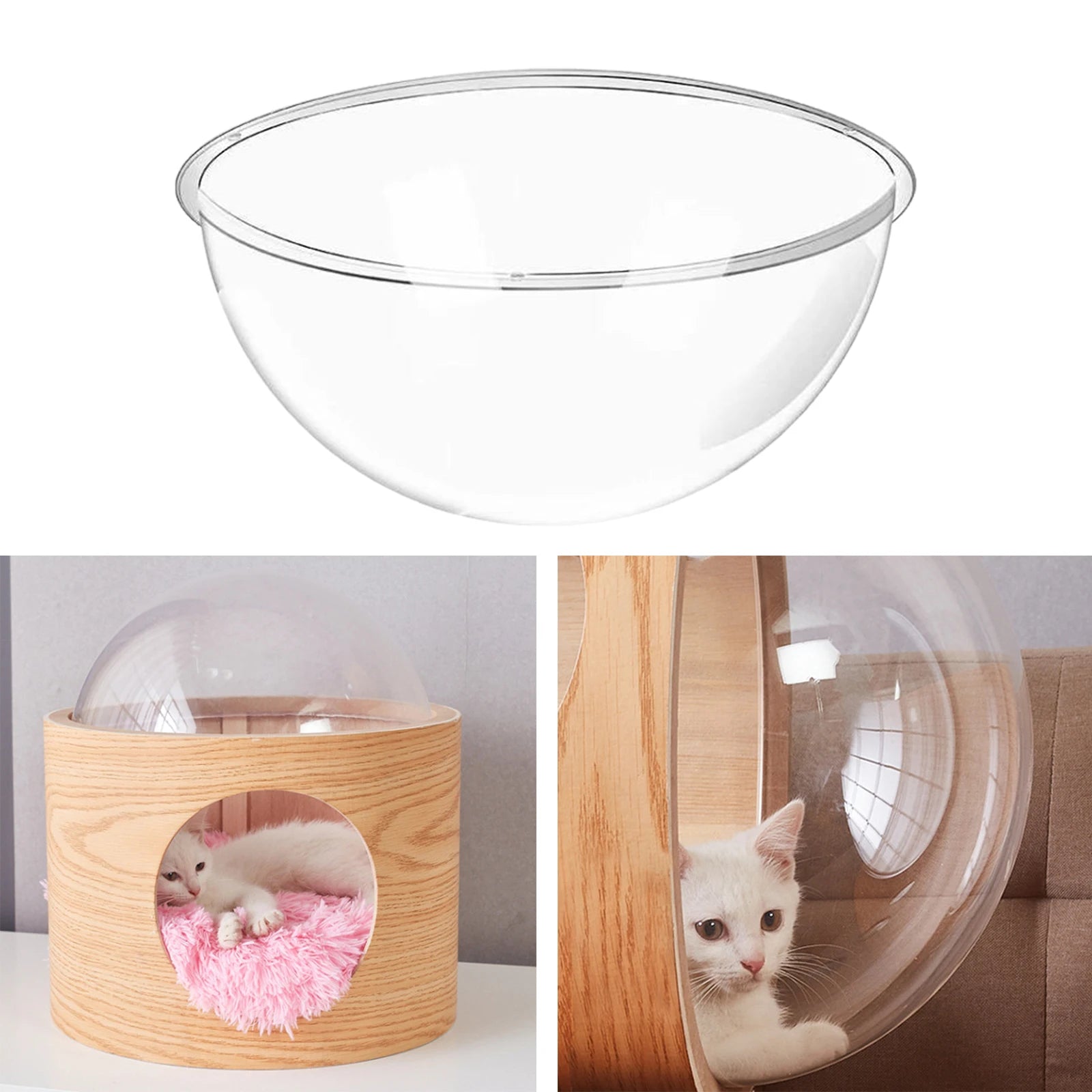 Space Clear Capsule Bed Indoor Dome Cover for Window Perch Cat DIY Replacement Cat Bed Bedding Furniture Holder Portable
