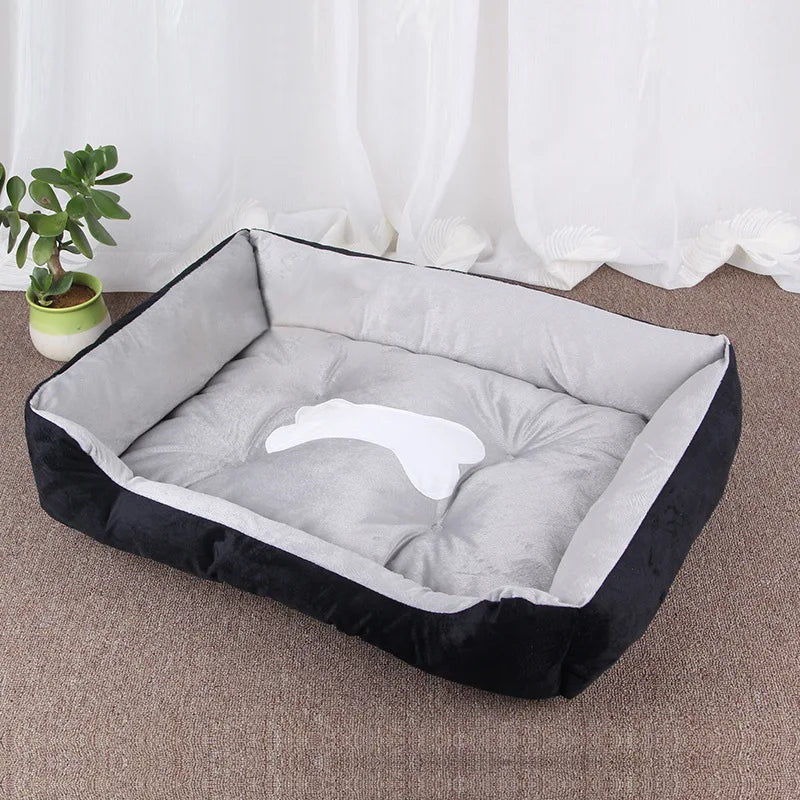 Soft Square Large Dog Sofa Elastic Dog House Cushion Winter Warm Medium Dog Bed Washable Cat Kennel House Accessories