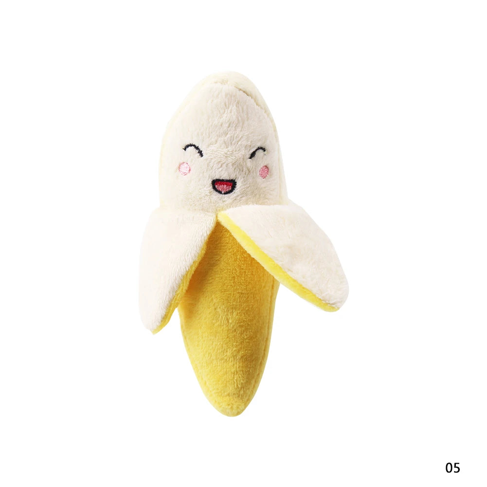 1Pc Pet Toys Fruit Animals Cartoon Dog Toy Stuffed Squeaking Cute Plush Puzzle for Dogs Cat Chew Squeaker Squeaky Toy