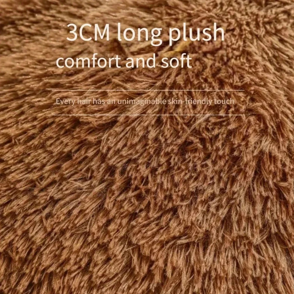 Fluffy Dog Bed Cat Bed Bear Paw Shape Pet Bed Round Plush Warm Soft Faux Fur Washable Dog Sofa Bed Cute Puppy Kitten Kennel Mat Basket Small Medium Dogs Cats Pet Supplies