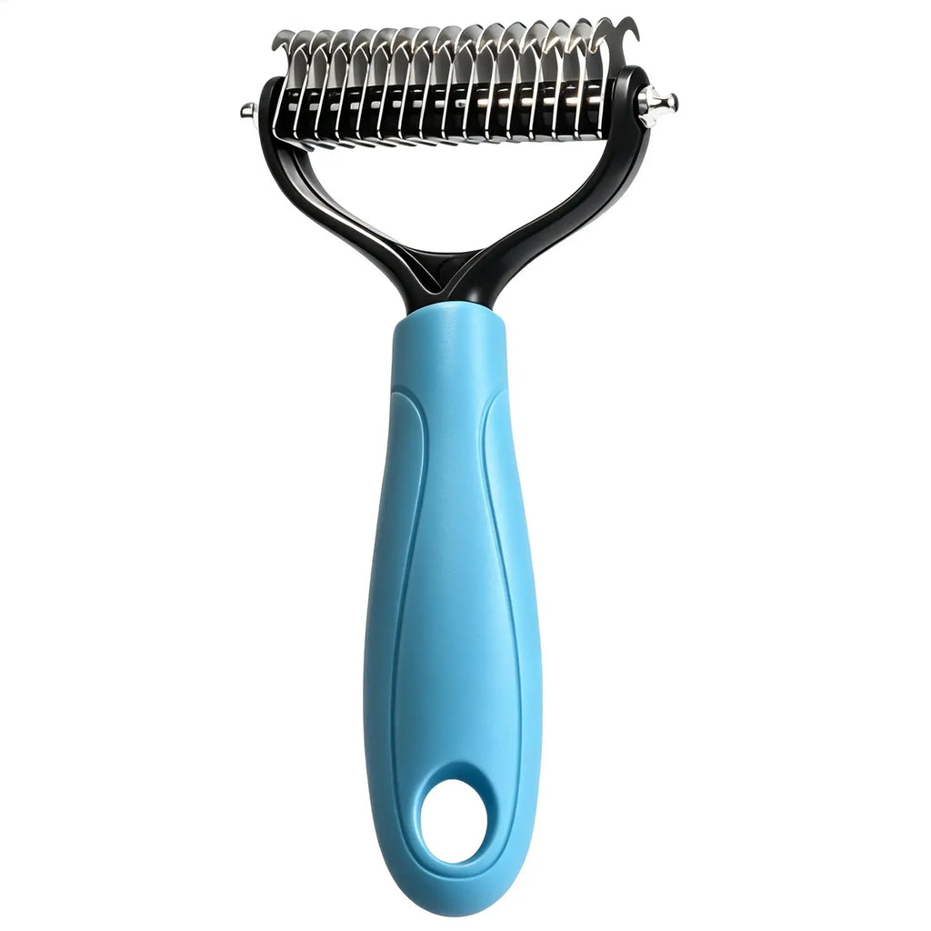 Double Sided Pet Deshedding Brush Dog Undercoat Rake For Shedding & Dematting Dog Dematting Grooming Tool For Pet Grooming Tool