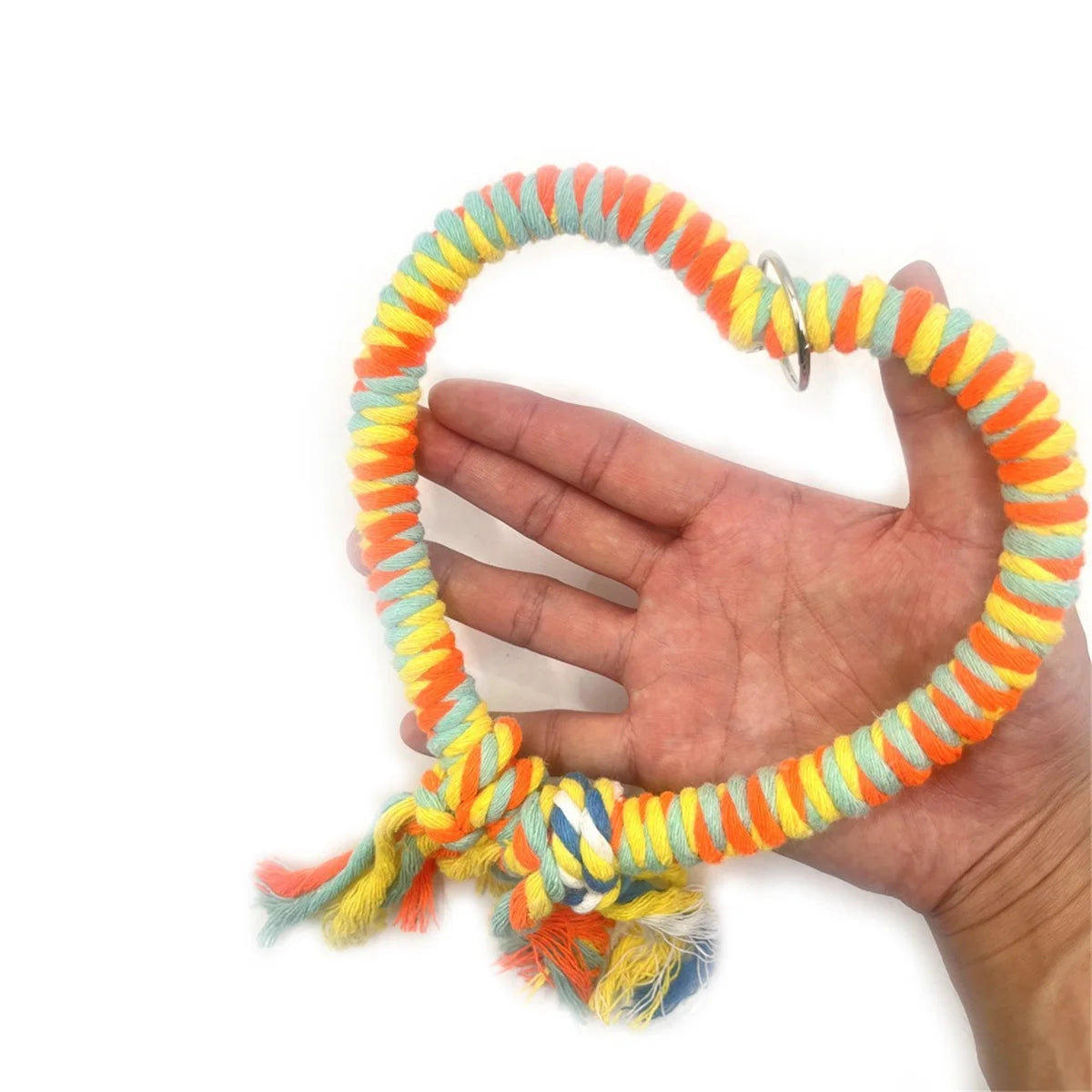 Heart-Shaped Cotton Rope Bird Swing & Perch Toy