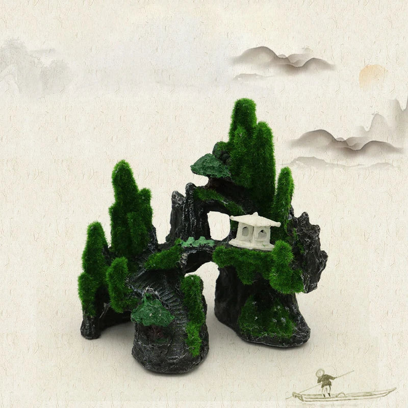 Mossy Rockery Aquarium Landscape Decoration